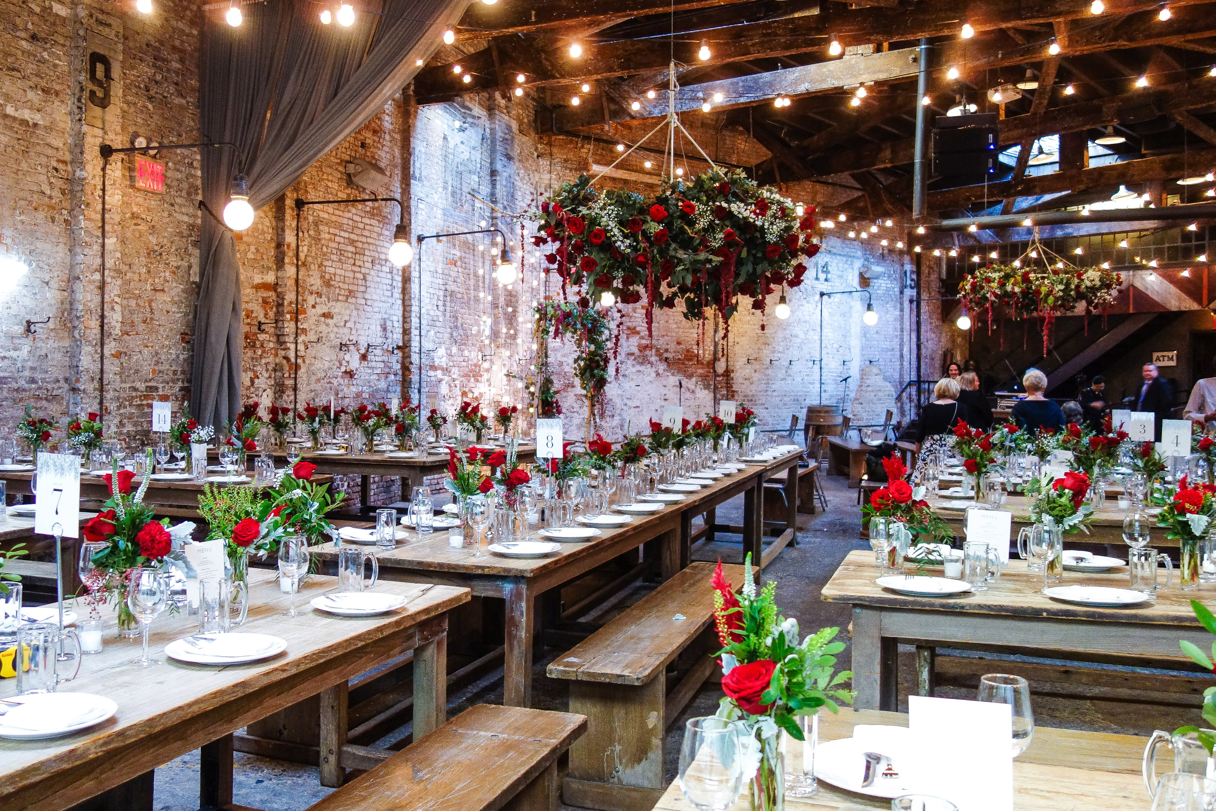 Beer Hall Wedding Tables