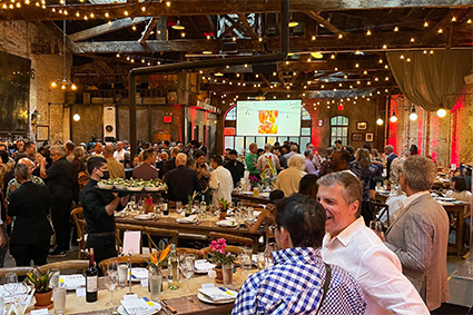 Many people celebrating at our event venue near Washington Square Park, New York City.