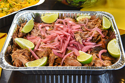 Pernil Tray prepared for our catering near SoHo, New York City.