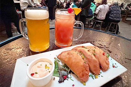 Beer, cocktails and food items served at Houston Hall, among the best sports bars near Meatpacking District, NYC.
